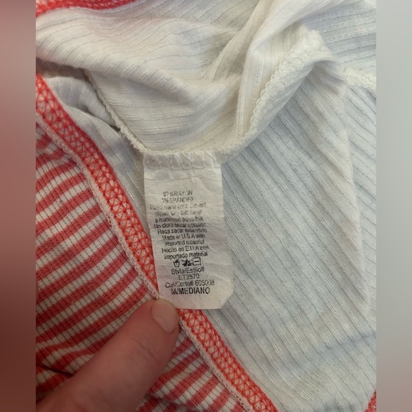 Easel Striped Tank Top Pink White Women’s Medium - Picture 4 of 4